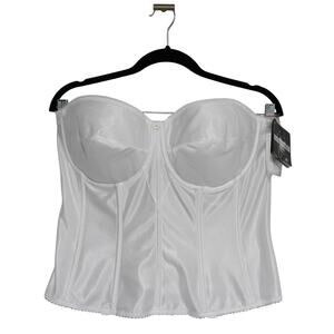 Dominique Juliette Satin Corset Bridal Bra Size 40DD NWT Strapless Corset White